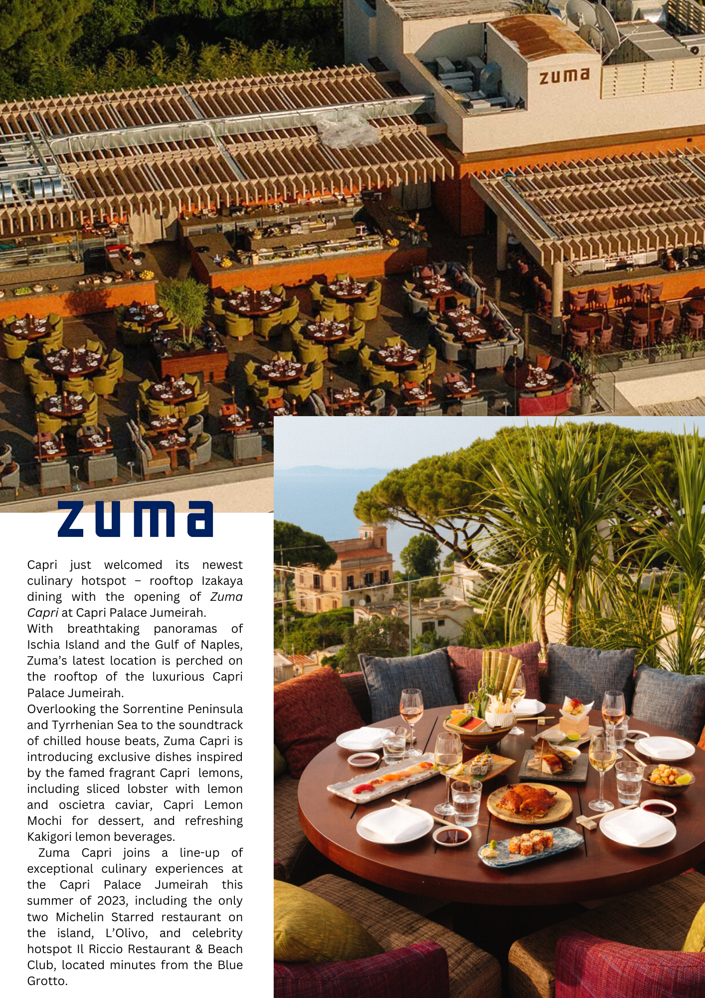 Zuma Capri: Relish contemporary izakaya cuisine at Capri Palace Jumeirah's  new Italian restaurant